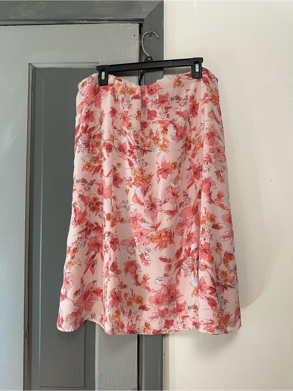 Vintage Y2K Laura Scott Floral Pink A-Line Skirt